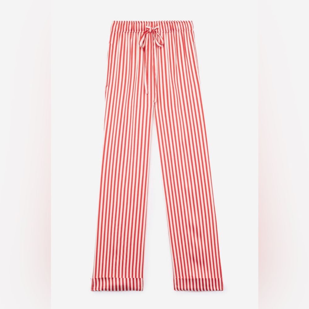 The Kooples Red and White Striped Loose Pants Size 2